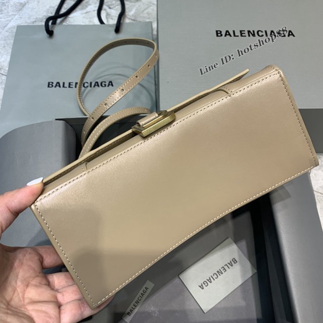 Balenciaga專櫃新款小號手提肩背女包原單沙漏包 巴黎世家亮茶裸色沙漏包 fyj1415